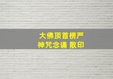 大佛顶首楞严神咒念诵 散印